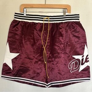 Spalding Maroon Athletic Shorts with White Accents
